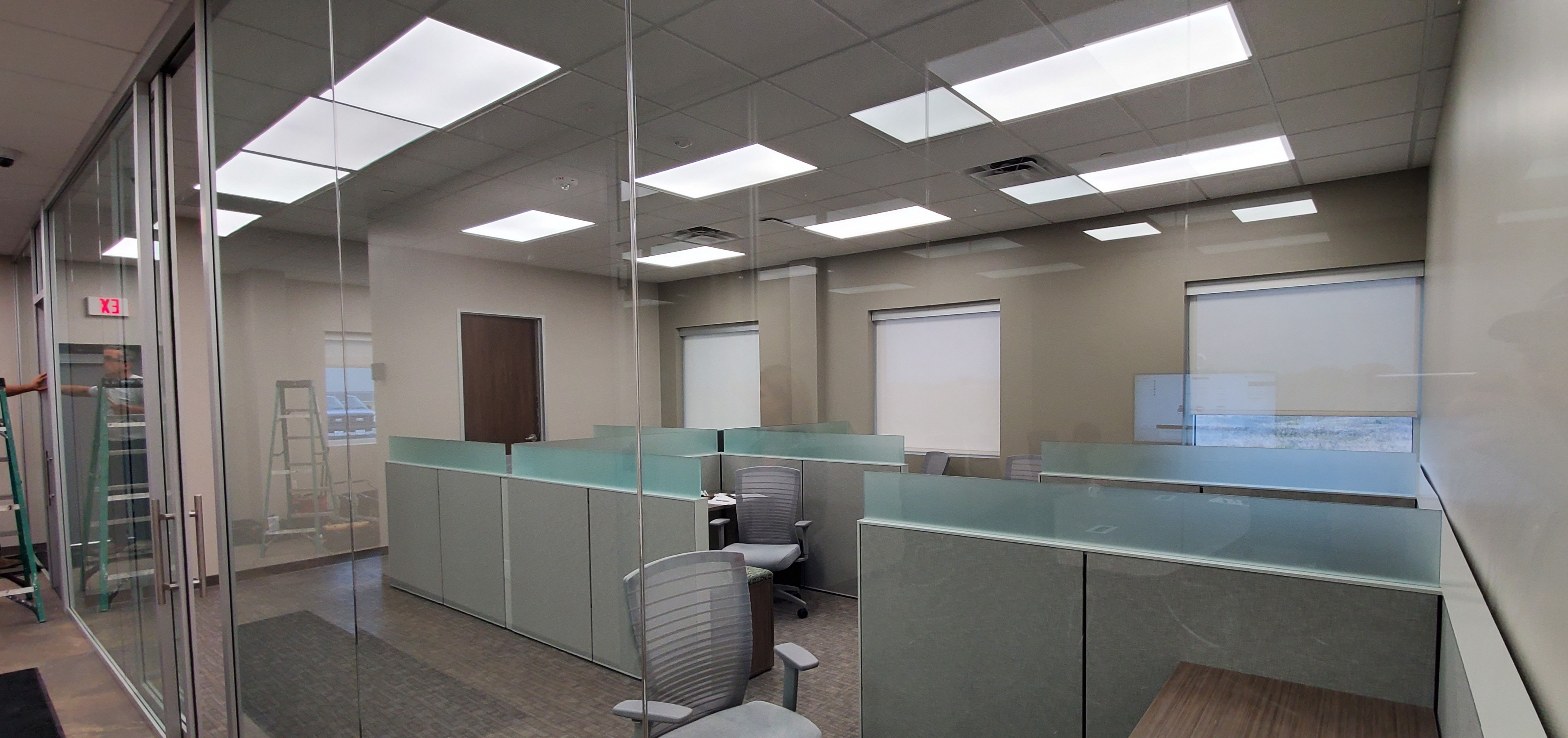 Cubicles with desks